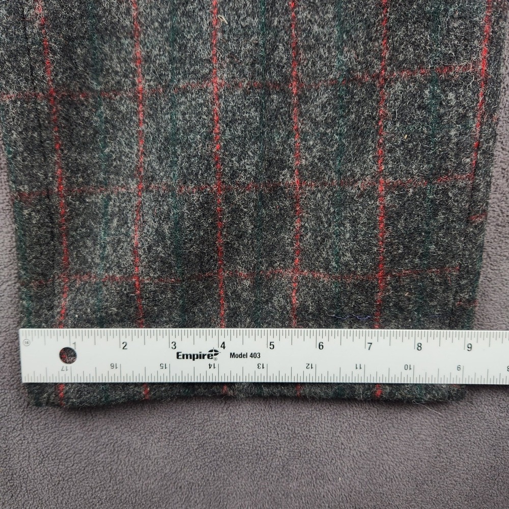 Vintage Woolrich Hunting Pants Mens 36 Gray Red Plaid Malone Heavy Wool USA Made - Picture 11 of 12